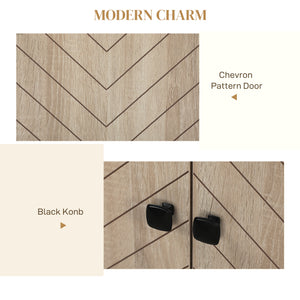 Modern sideboard, 108 cm, adjustable shelves and 3 drawers, coffee bar cabinet with 2 doors, oak