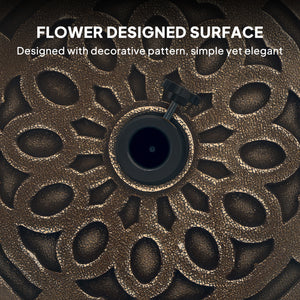 Round Parasol Base with 20kg Resin Casters, Heavy Duty for 3.3cm, 3.8cm and 4.8cm Poles, Bronze