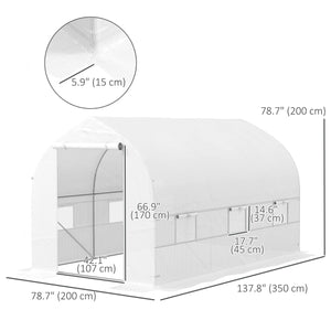 Portable garden tunnel greenhouse - White