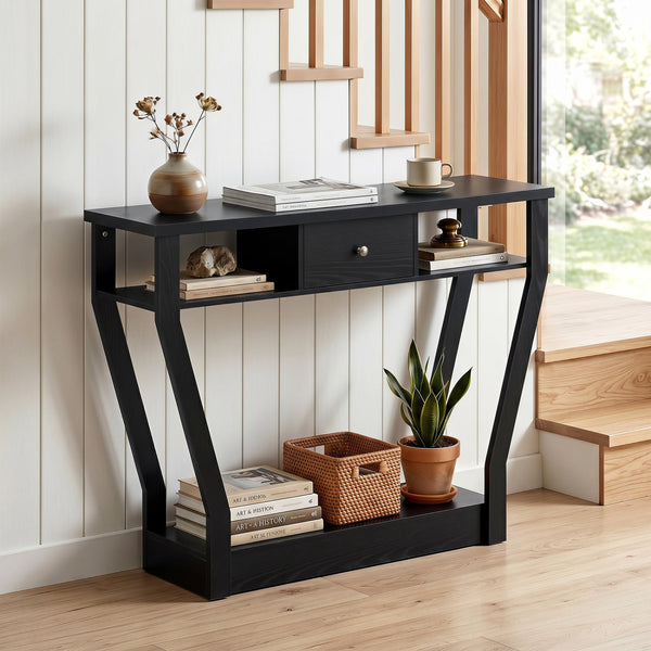 Modern sofa side table with drawer - Grey