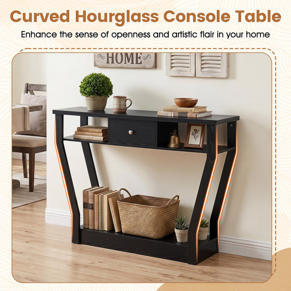 Modern sofa side table with drawer - Grey