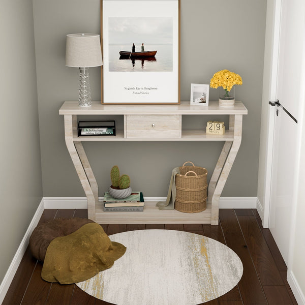 Modern sofa side table with drawer - Grey