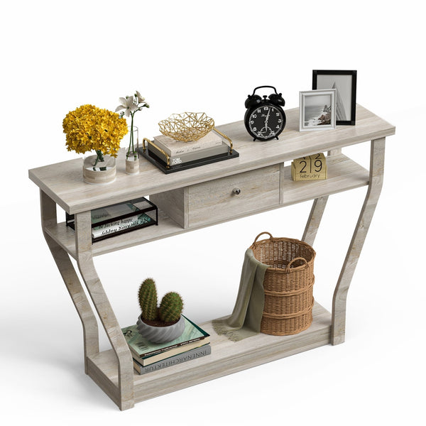 Modern sofa side table with drawer - Grey