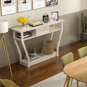 Modern sofa side table with drawer - Grey