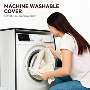 14-Piece Replacement Cushions for Rattan Furniture, 7 Seater &amp; 7 Backrest, Cream Color