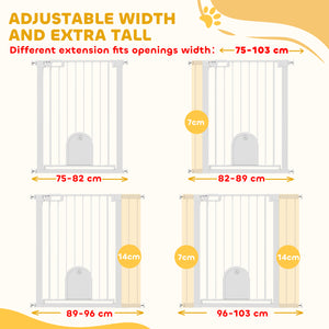 89cm High Pressure Mount Dog Safety Gate for Stairs, White
