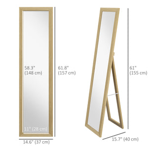 38 x 157 cm Full Length Mirror for Bedroom, Oak