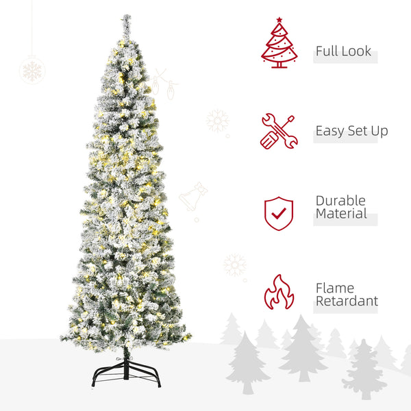 7.5ft Pre-Lit Frosted Christmas Tree