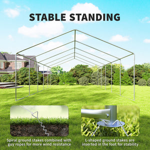 16 x 32 ft. white reception tent with removable side walls