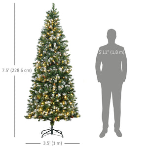 7.5ft Pre-Lit Decorative Christmas Tree with Automatic Opening