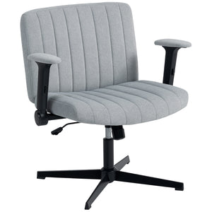 Cross-back office chair, without casters, grey