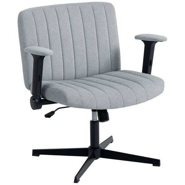 Cross-back office chair, without casters, grey