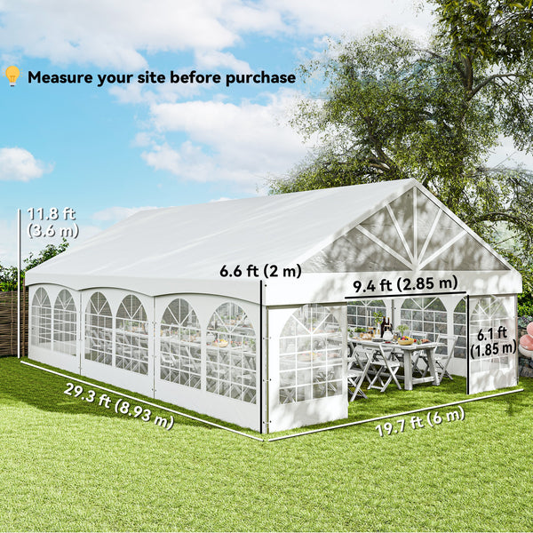 20' x 30' Heavy Duty Party Tent with Removable Window Sidewalls and Carry Bags