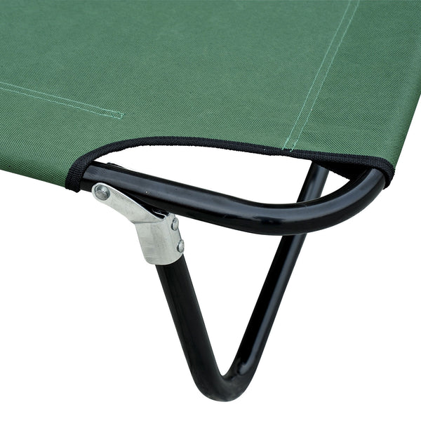 Foldable Camp Bed for Adults, Portable Outdoor Sleeping Bed, Green