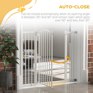 Extra Tall White Dog Gate with Door