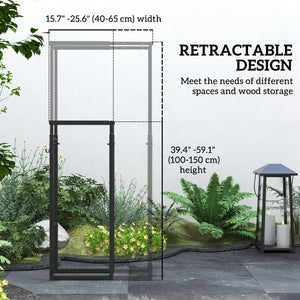 Black Heavy Duty Steel Adjustable Log Rack