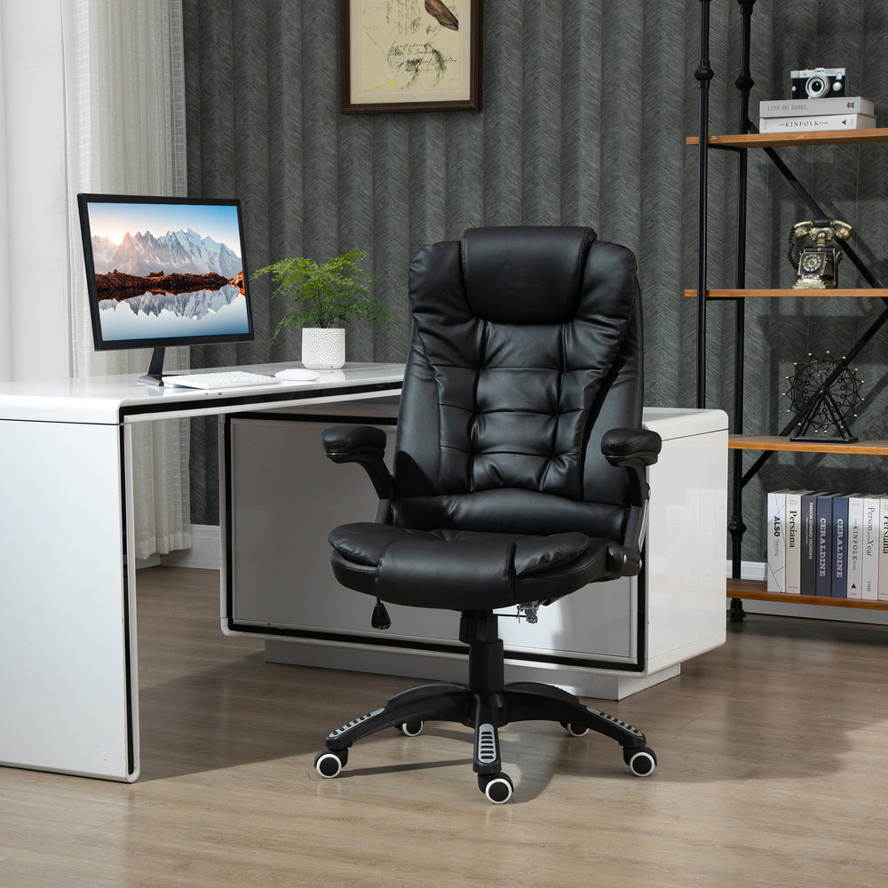 Black synthetic leather office chair