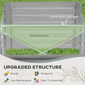 Galvanized Raised Garden Bed, Steel Outdoor Planters with Reinforced Rods, 71" x 35" x 23", Light Gray