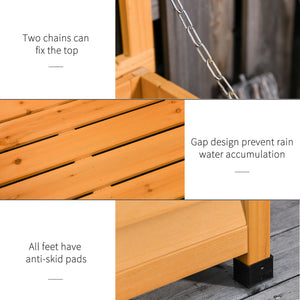 75 Gallon Wooden Storage Box with Vent and Weather Resistant Finish, Yellow