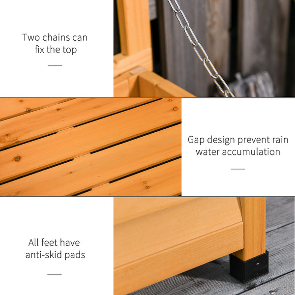 75 Gallon Wooden Storage Box with Vent and Weather Resistant Finish, Yellow