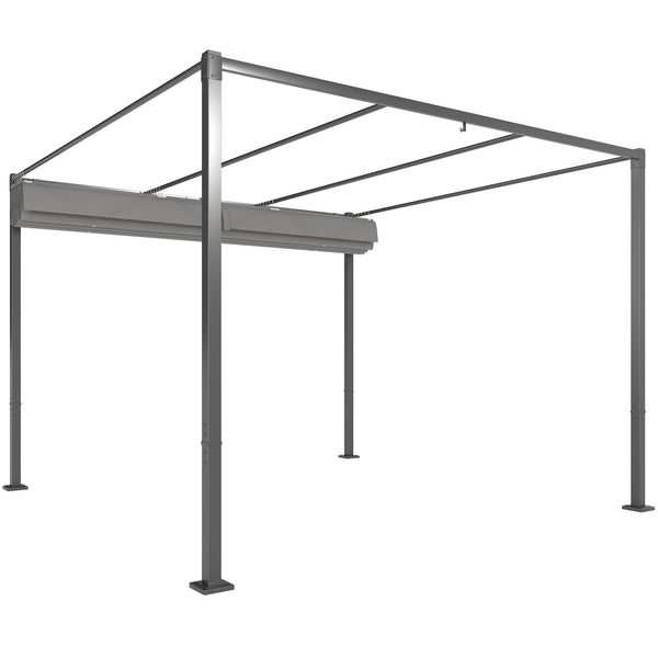 10 x 10 retractable pergola with magnetic fastening, grey