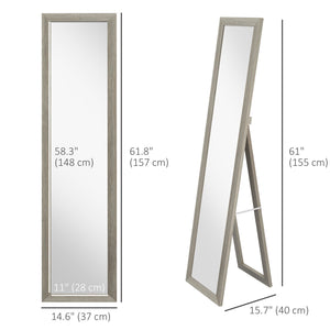 Full-length standing mirror, gray 