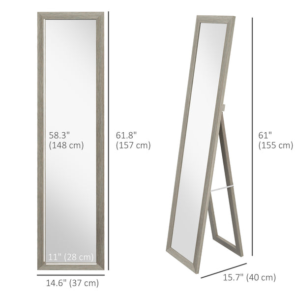 Full-length standing mirror, gray 