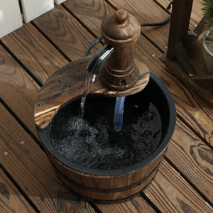 Garden Fountain with Electric Pump for Porch, Patio, Yard, Carbonized