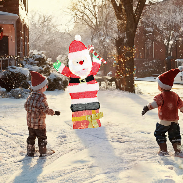 90cm Illuminated Santa Claus with 97 LEDs, stakes and zip ties