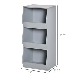 Storage unit with 3 shelves, gray
