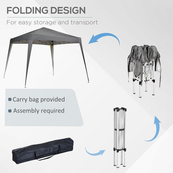 8 x 8 folding tent, carrying bag included, grey
