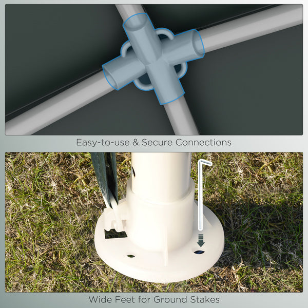 9' x 9' Portable Canopy Party Tent Gazebo Outdoor Sunshade for Weddings Parties with Dressed Legs, Dark Green