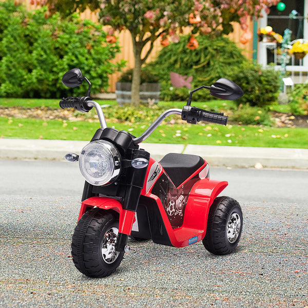 6V 3-wheel electric motorcycle with horn, red