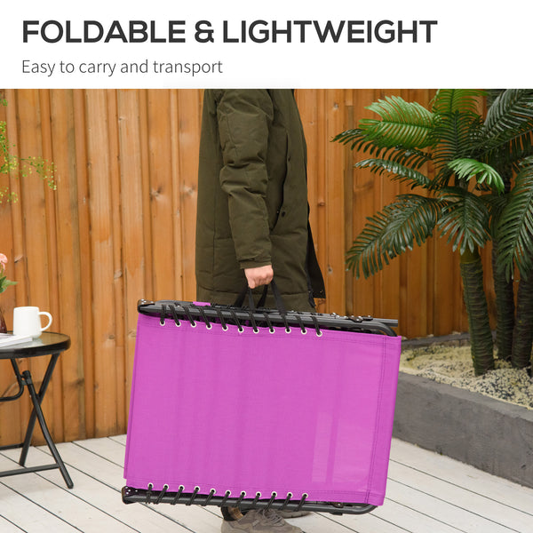 Folding chaise lounge with headrest, purple
