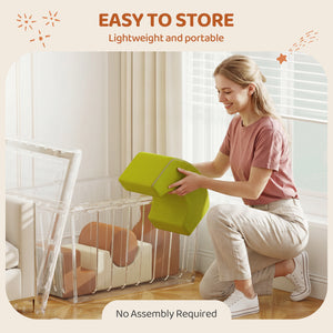 Set of 5 foam motor skills blocks with corduroy covers