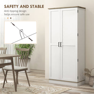 Storage unit with door shelves and adjustable shelves, cream white