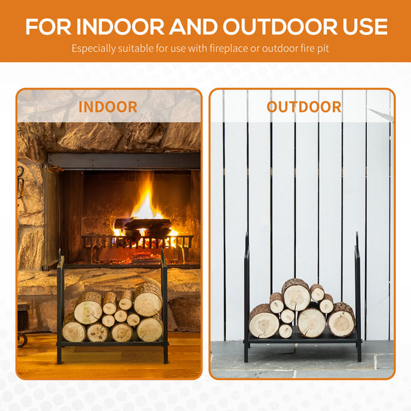 44.5cm Heavy Duty Metal Log Rack with Side Handles