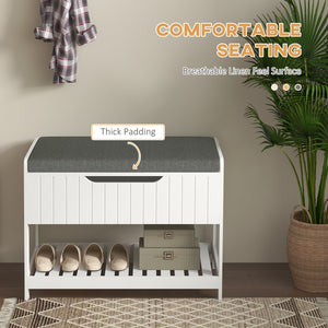 Wall-mounted coat rack and shoe rack set, white