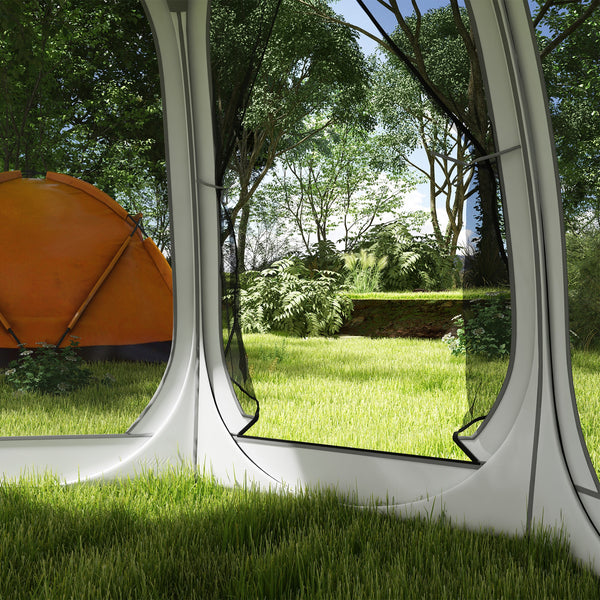 Foldable mosquito net tent with carry bag and 2 doors, cream white