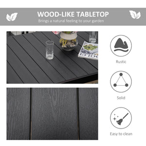 Rectangular aluminum garden table, black