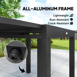 7-Piece Outdoor Aluminum Dining Set for 6 with Extendable Tabletop and Stackable Chairs
