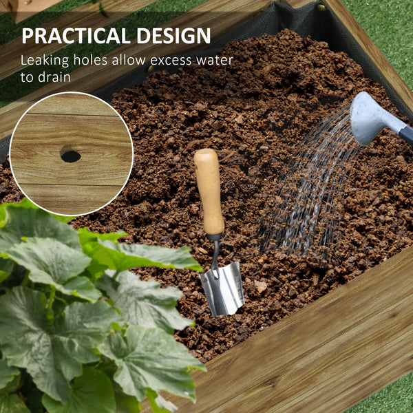 Wooden planter with trellis and 4 wheels