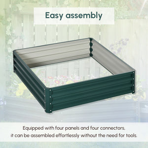 Raised planter made of galvanized steel, green 