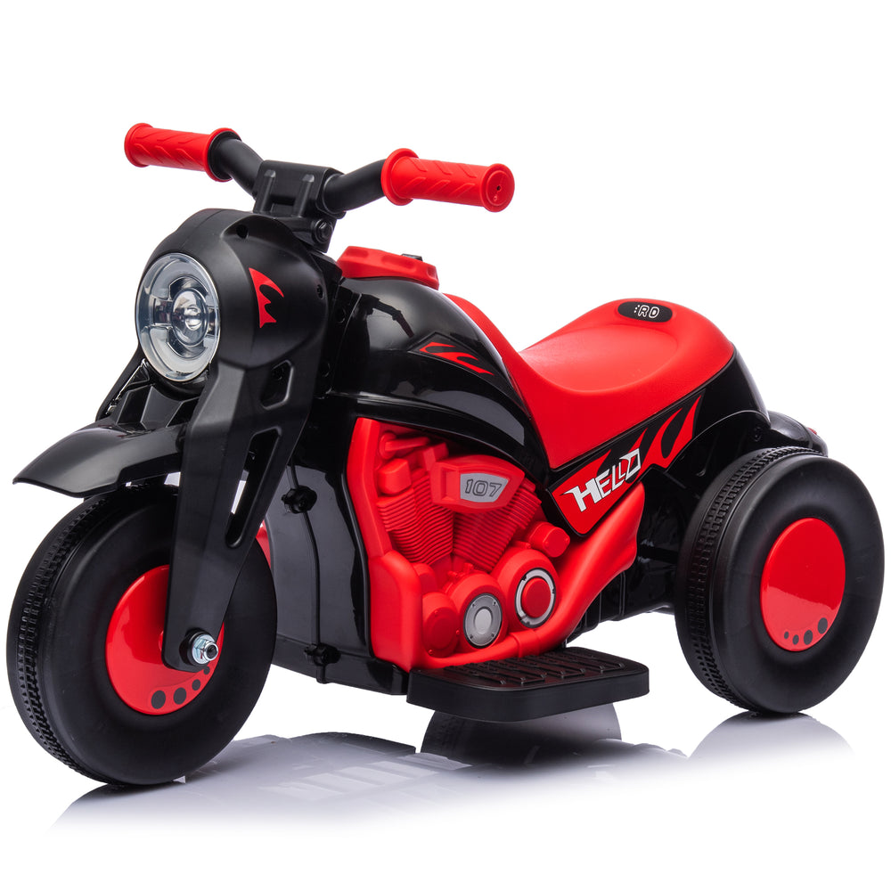 6V Electric Motorcycle That Makes Bubbles, Black and Red