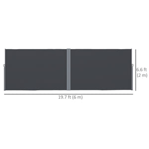 Double-sided retractable outdoor blind, anthracite grey