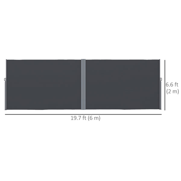 Double-sided retractable outdoor blind, anthracite grey