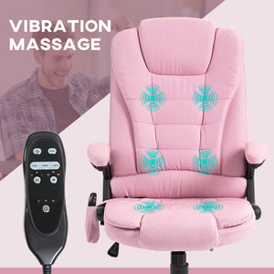 Office chair with 6 vibrating massage points, pink