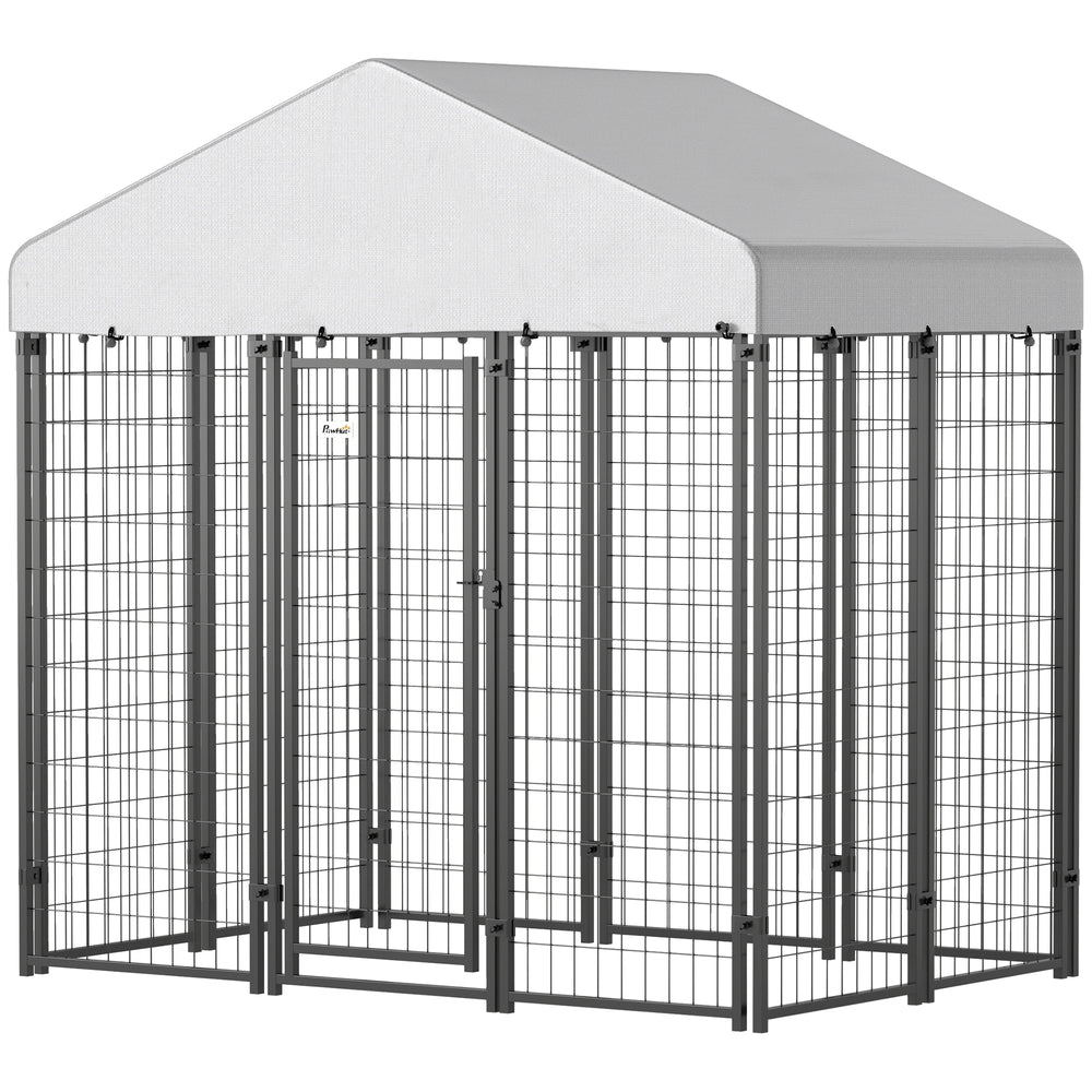 Dog kennel with waterproof and UV-resistant cover
