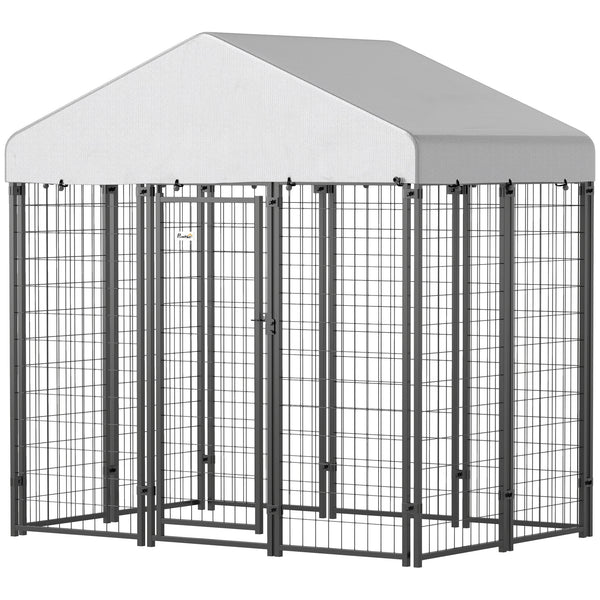 Dog kennel with waterproof and UV-resistant cover