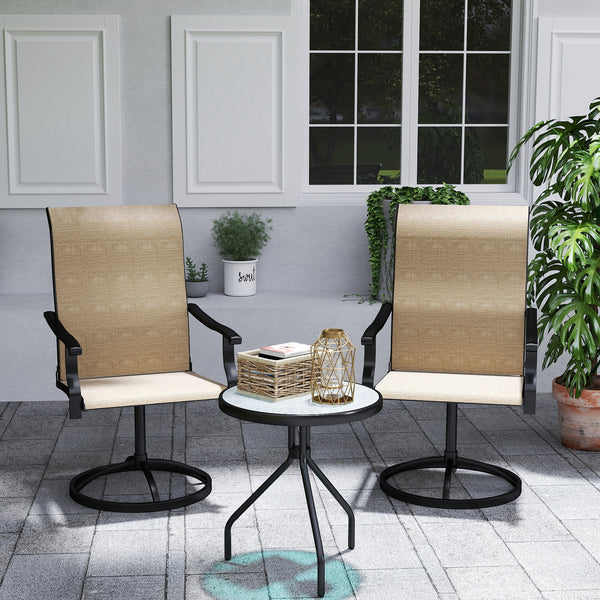 Set of 2 outdoor swivel chairs